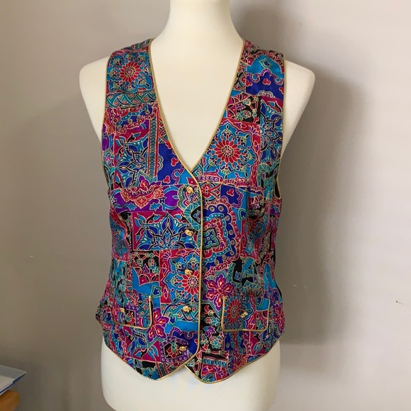 Maggy London vest multi colored‎ gemstone colors - Picture 1 of 11
